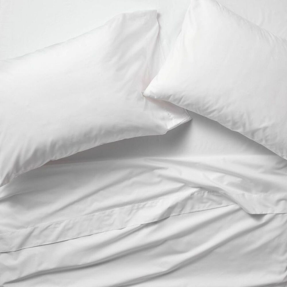 Casaluna - Full 400 Thread Count Percale Sheet Set White - Ca White